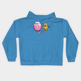 Cute Little Chick Painting An Easter Egg Kids Hoodie